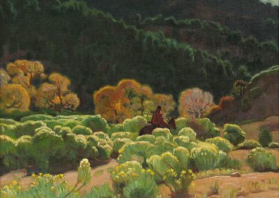 E. Martin Hennings (1886-1956) "Taos Canyon" oil on canvas 16 x 20 inches