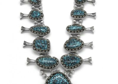 Lander Blue turquoise squash blossom necklace