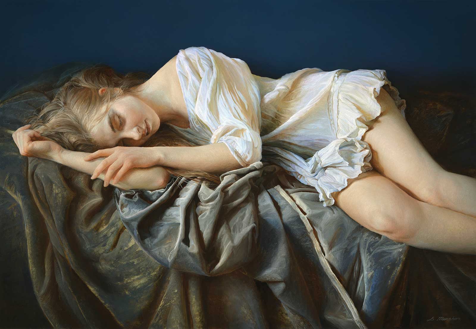 Serge Marshennikov, Mountain Lake Blue, oil on linen, 18 x 26